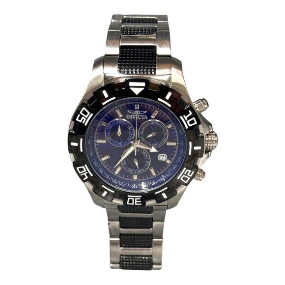 Invicta 6408 Specialty Chrono Day&Date Blue Dial Tachymeter 2-Tone Steel Watch - Picture 1 of 8
